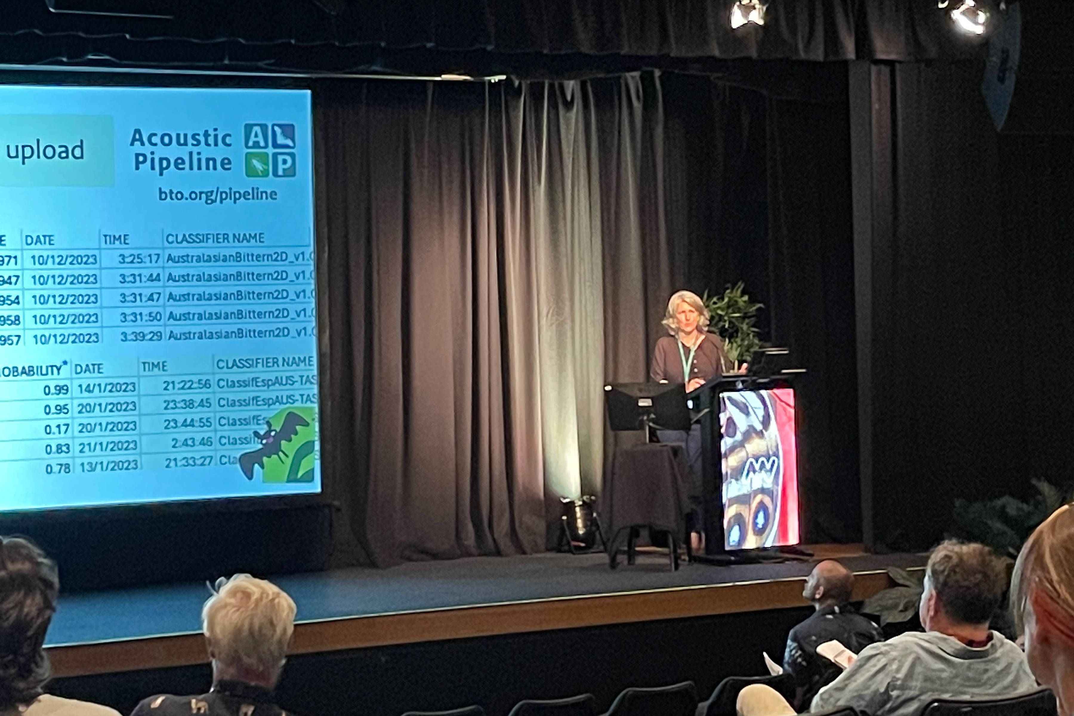 Clare proudly reported everyone’s progress to the Melbourne Ecoacoustics Symposium. Photo: Leanne Wicker.